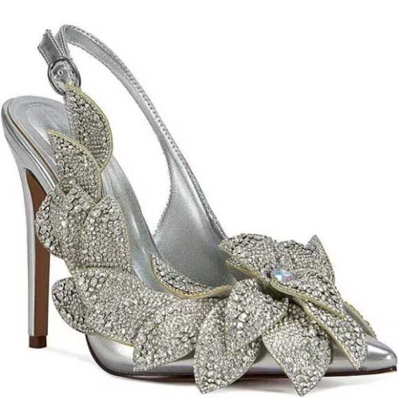 Azalea Wang "FLOWERED FRONTIER" Metallic Crystal Embellished  Petals (BRAND NEW - Picture 1 of 5